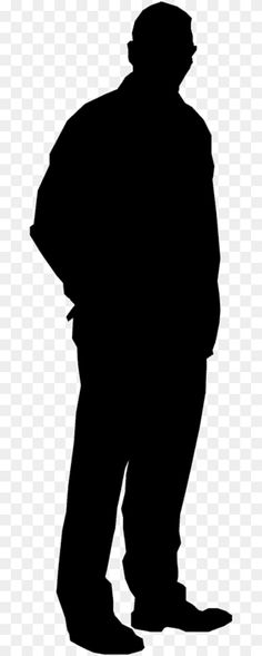 the silhouette of a man standing with his hands in his pockets and wearing a hat