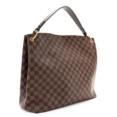 This is an authentic LOUIS VUITTON Damier Ebene Graceful MM. This shoulder bag is finely crafted in brown from Louis Vuitton's signature Damier canvas. It features a flat chocolate brown leather shoulder strap with polished brass hardware and magnetic leather closure. This opens to a spacious rouge red fabric interior with a zipper pocket. Louis Vuitton Damier Ebene, Damier Ebene, Red Fabric, Brass Hardware, Polished Brass, Authentic Louis Vuitton, Chocolate Brown, Louis Vuitton Damier, Zipper Pocket