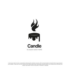 the candle logo is black and white with flames coming out of it's top