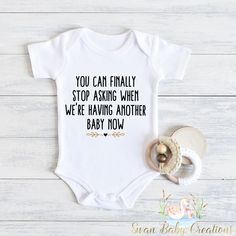 Introducing our adorable collection of baby bodysuits and toddler shirts! These charming and comfortable garments are perfect for your little ones to rock in style and comfort. Each piece is carefully crafted with love and attention to detail to ensure a delightful experience for both parent and child. 🌟 Key Features: 💜Superior softness: Made from premium, high-quality fabrics, our baby bodysuits and toddler shirts are incredibly soft and gentle on delicate skin. Your little bundle of joy will Onsie Pregnant Announcement, You Can Stop Asking Now Announcement, Funny Onesie For Gender Reveal With Text, Funny Text Onesie For Gender Reveal, Funny Short Sleeve Onesie For Gender Reveal, Cute Onesie With Funny Text For Gender Reveal, Funny Letter Print Onesie For Gender Reveal, Funny Cotton Onesie For Gender Reveal, Funny Gender Reveal Onesie With Letter Print