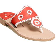 New Jack Rogers Fire Red & White Leather Flat Thong Sandal Easy Slip-On Sandal Featuring A Low Stacked Heel And Durable Leather. Slip-On Leather Upper Leather Lining Rubber Sole Imported Brand New In Box. Smoke-Free Home. Ships Same Or Next Day. Reasonable Offers Welcomed. Red Toe Post Flip Flops For Spring, Casual Red Leather Flip Flops, Red Sandals With Removable Insole For Spring, Red Single Toe Strap Sandals For Summer, Red Sandals With Single Toe Strap For Summer, Red Leather Casual Flip Flops, Red Slip-on Flip Flops For Spring, Red Flip Flops For Spring Vacation, Red Open Toe Flip Flops For Spring