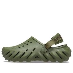 Crocs Echo Clog 'Olive' 207937-309 (Unisex) Casual Green Clogs With Rubber Sole, Green Non-slip Clogs For Outdoor, Green Non-slip Closed Toe Clogs, Green Slip-on Sandals For Outdoor, Green Outdoor Clogs With Rubber Sole, Green Rubber Sole Outdoor Clogs, Green Rubber Sole Clogs For Outdoor, Green Outdoor Sandals With Rubber Sole, Green Closed Toe Clogs For Outdoor Activities