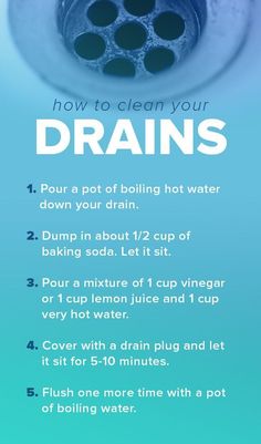 the instructions for how to clean your drain