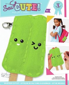 the cover of sew cute magazine features an ice cream popsicle with faces and eyes