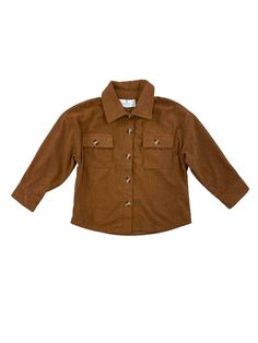 Elevate your little one's wardrobe with our Rust Brown Girls Corded Button Down Top. The rich rust brown hue adds a touch of warmth and style to any outfit. Versatile and comfortable, this top pairs perfectly with jeans, skirts, or leggings. A classic button-down design ensures timeless appeal for your stylish youngster. Pick up this fall shirt while your little's size is still in stock and be sure to checkout our other new fall arrivals. INCLUDES: Shirt FIT: This item is true to size FABRIC & C Brown Button-up Top With Buttoned Pockets, Brown Button-up Top With Pockets, Brown Collared Top With Button Closure, Spring Brown Top With Buttoned Pockets, Casual Brown Top With Buttoned Pockets, Brown Buttoned Tops For Fall, Brown Tops With Buttons For Fall, Brown Button-up Winter Tops, Brown Snap Buttons Top For Fall