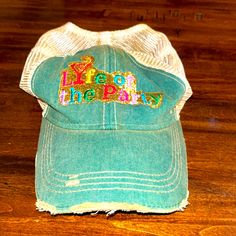 -Brand New -Distressed -Smoke And Pet Free Home Distressed Trucker Hat With Curved Brim For Summer, Distressed Curved Brim Trucker Hat For Summer, Casual Trucker Hat For Spring Party, Casual Spring Party Trucker Hat, Vintage Distressed Summer Hat, Spring Party Trucker Hat With Curved Brim, Spring Party Trucker Hat One Size, Spring Party Trucker Hat, Leopard Flower