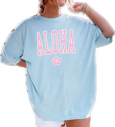 Aloha Tshirt, Hawaii Tshirt, Hibiscus Shirt, Aloha Surf, Beach Tee, Comfort Colors Tshirt, Coconut Girl, Preppy Aesthetic, Aloha Shirt