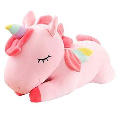 Unicorn Plush Pillow – Stuffed Unicorn Plush Pillow for Kids – Cute Unicorn Plush – Soft and Comfortable Unicorn Plush – Safe for Kids – Perfect Present for Kids – Pink 12 inches - Stuffed Animals Stuffed Animal Diy, Diy Stuffed Animal, Unicorn Plushies, Plush Horse, Unicorn Stuffed Animal, Stuff Toys, Girls Pillows, Kawaii Unicorn, Cute Plushies