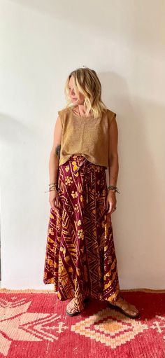 Pakistani batik wrap skirt Size: free Model is 5'3 for height reference  Tag: Made in India  Condition: perfect vintage Height Reference, Maxi Rock, Wrap Skirt, Festival Season, Batik, Maxi Skirt, Womens Skirt, Art Collection, Fashion Inspo