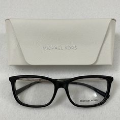 Brand New, Never Worn Michael Kors Mk 4030 (Style Name: Viviana Ii) Black Plastic Frames With Silver Metal Temples 3163 Size 54-16-135 Comes With Branded Saffiano Leather Snap-Closure Glasses Case Engraved Branded Temples Demo Lenses Send These Frames To A Lab With Your Eyeglass Prescription To Get Custom Lenses Put In Them More Styles, Glasses Cases, Frames, And Brands In My Closet Bundle And Save With Great Deals And Combined Shipping Rose Gold Aviator Sunglasses, Glasses Inspiration, Michael Kors Glasses, Michael Kors Eyeglasses, Glasses Cases, Michael Kors Sunglasses, Fashion Eye Glasses, Cute Glasses, Jewelry Accessories Ideas