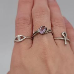 Amethyst Ring 1.5 ct Sterling Silver Band - Elevated Metaphysical Purple Hues, First Choice, Inner Strength, Amethyst Stone, Sterling Silver Bands, Ancient Times, Amethyst Gemstone, Amethyst Ring, Silver Band