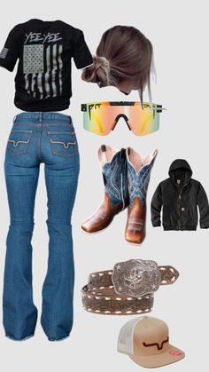 Western Outfit Inspo For School, Country Girl Fits For School, Western Outfits With Jeans, Bootcut Jeans Outfit Western, Cute Country Outfits For Women, Cowgirl Outfits For School, Kimes Jeans Outfits, Country Outfit Inspo Women, Cute Outfits With Bootcut Jeans