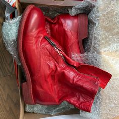 Worn Once. Perfect Condition. Please Message If You Have Any Questions. Fits A Uk 6, Us 8, Eu 39. Accepting Offers. All Messages And Transaction On Poshmark Only. Red Leather Boots, Red Leather, Leather Boots, Men's Shoes, Shoe Boots, Conditioner, Boots, Red, Leather