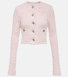 Find BALENCIAGA Cropped Cotton-blend Cardigan on Editorialist. Material: 73% cotton, 24% polyamide, 2% viscose, 1% elastane. Care instructions: dry clean. Made in Italy. Designer color name: Pink. Trim: 77% cotton, 19% polyamide, 3% viscose, 1% elastane. Lining: 87% polyester, 13% elastane. Closure: buttoned front. Pockets: buttoned pockets. Fitted Cotton Cardigan, Fitted Cotton Cardigan With Button Closure, Trendy Fitted Cotton Cardigan, Chic Fitted Sweater With Button Closure, Chic Fitted Knit Cardigan, Elegant Fitted Cotton Cardigan, Chic Fitted Cotton Sweater, Fitted Chic Cotton Sweater, Elegant Fitted Cotton Sweater