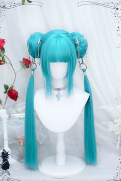 Process Time: Could be shipped out in 1-3 working days. Fabric:  High-Temperature Silk Style types:  Sweet Lolita Season:  Spring, Summer, Autumn, Winter Length:  25+50cm Notice:  Any of the accessory is not included. Black And Green Wig, Cool Wigs, Wig Design, Ponytail Wigs, Stilt Costume, Hair Color Swatches, Side Ponytail Hairstyles, Basic Hairstyles, Cool Hair Designs