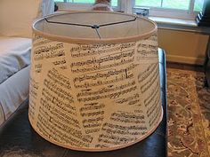 a lamp that has sheet music on it