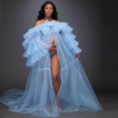 Chic Sky Blue See Thru Maternity Women Dress Draped Tulle Baby-shower Long Robe To Photography Vestido De Mulher Tulle Baby Shower, Blue Tulle Prom Dress, Tulle Maternity Dress, Maternity Photoshoot Outfits, African Prom Dresses, Kate Bush, Maternity Dresses For Photoshoot, Dress Drape, Long Prom Gowns