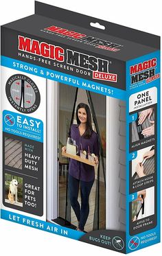 the magic mesh magnetic door opener is open and ready to be used by someone else