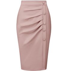 PRODUCT DETAILS: STYLE - Keep your look professional and stylish in this bodycon skirt from INSPIRE CHIC, featuring a high waist, pleated front, and button decor. OUTFIT - Pair with solid shirts and high heels for a chic office look. OCCASION - Focused on Ladies' Semi-Formal Wear - This skirt can be a perfect addition to almost any outfit from formal to daily wear, great for work, meetings, office, businesses, work, parties, cocktails, weddings, casual, daily dressing, etc. Cheap Pencil Skirt For Office Wear, Fitted High Waist Mini Skirt For Office, Fitted Solid Bottoms For Office, Fitted Skirt For Workwear, Fitted Pencil Skirt For Office Lady, Fitted Pencil Skirt For Office, Elegant High Waist Pencil Skirt For Office Wear, Feminine Fitted Pencil Skirt For Formal Occasions, Fitted Feminine Pencil Skirt For Formal Occasions