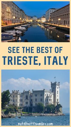 two pictures with the words see the best of tristee, italy