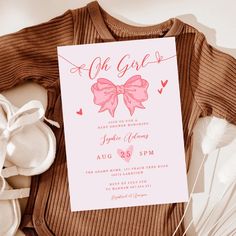 Announce the arrival of your little princess with our 'Pink Bow It's a Girl Baby Shower Invitation'. This charming design is perfect for celebrating the joyous occasion. Invite your loved ones to share in the excitement of welcoming your baby girl. Order now and customize for a personalized touch! Elephant Baby Shower, Baby Shower Invites For Girl, Baby Sprinkle, Girl Shower, Girl Baby Shower, Girl Baby, Baby Shower Invitation, Baby Shower Parties, Baby Announcement