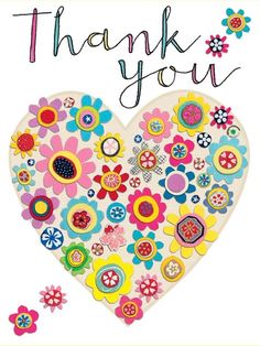 a greeting card with flowers and the words thank you on it's back side