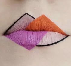 Lip Makeup Art, Graphic Makeup, Neon Party, Pink Lipstick, Orange And Pink, Lip Art, Fantasy Makeup