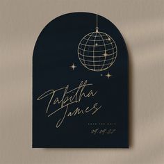 a black and gold christmas card with the words traffita james on it