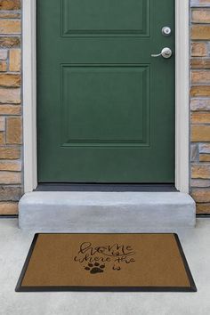 a door mat that says come home with a dog's paw on it