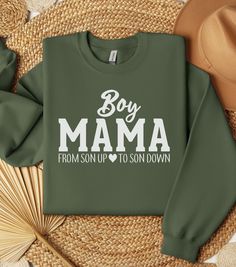 Boy Mama Era Sweatshirt, Boy Mama Sweatshirt, In My Mom Era Sweatshirt, Expecting Mom Gift, Gender Reveal Sweatshirt, New Boy Mama Gifts, Mom of Boys, Boy Mama Sweater, Mom Life Sweatshirt, New mom gift Ideal for any situation, a unisex heavy blend crewneck sweatshirt is pure comfort.  : Made with a medium-heavy fabric blend of 50% cotton and 50% polyester, this sweatshirt feels cozy and is the perfect choice for those colder months. : Fabric blends: Heather Sport colors - 60% polyester, 40% cotton WASHING INSTRUCTIONS Wash inside out in cold water, on a gentle cycle. Tumble dry on low or let air dry Do not use fabric softener or bleach Do not dry clean Avoid ironing directly on the design EXCHANGES AND RETURNS: All of our shirts are custom printed to order, made just for you, therefore we Crew Neck Cotton Hoodie For Mother's Day, Crew Neck Cotton Hoodie, Mother's Day Family Matching Crew Neck Sweatshirt, Family Matching Crew Neck Sweatshirt For Mother's Day, Long Sleeve Slogan Top For Mother's Day, Mother's Day Slogan Sweatshirt With Long Sleeves, Family Matching Crew Neck Sweatshirt With Graphic Print, Mother's Day Graphic Print Crew Neck Sweatshirt, Mother's Day Cotton Sweatshirt With Slogan