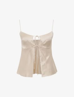 Edelweiss Cami | Dove – Rumored Silk Tie-back Top For Evening, Silk Tie Back Top For Evening, Feminine Tie-back Cami Top, Feminine Tie Back Cami Top, Chic Silk Tie Back Top, Chic Silk Tops With Tie Back, Brunch Camisole Tops With Tie Back, Camisole Tops With Tie Back For Brunch, Satin Tie-back Top For Evening