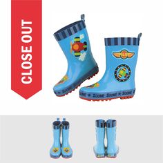 "AIRPLANE RAIN BOOTS > These super cute rain boots have what it takes to keep your child's feet dry on a rainy day! They slip on and off so easy, your little one might take to wearing them everyday.  RAIN BOOTS DETAILS > * Waterproof Exterior: 100% rubber           * Lining: 100% polyester   * Removable insole            * Non-slip sole WANT A DIFFERENT DESIGN? If you would like a design other than the one shown in the main picture, please follow the link below: https://www.etsy.com/shop/ItsyBit Playful Non-slip Rain Boots For Rainy Weather, Blue Waterproof Boots For Rainy Weather, Blue Weatherproof Boots For Rainy Weather, Weatherproof Blue Boots For Rainy Weather, Playful Waterproof Round Toe Rain Boots, Blue Non-slip Boots For Outdoor, Non-slip Round Toe Boots For Rainy Weather, Playful Round Toe Boots For Outdoor, Blue Round Toe Rain Boots