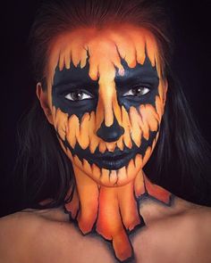 An interesting post from POPSUGAR. Check it out! Adult Pumpkin Costume, Pumpkin Makeup Ideas, Face Pant, Easy Halloween Face Painting, Halloween Face Painting, Pumpkin Makeup, Pumpkin Face Paint, Pumpkin Paint, Cool Halloween Makeup