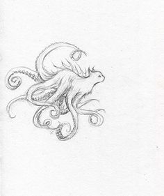 a drawing of an octopus on white paper