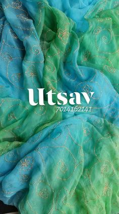 Chiffon Chaniya Choli, Chiffon Handwork Saree, Bride Things, Shaded Saree, Handwork Saree, Saree Chiffon