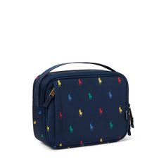 A colorful motif of our signature Pony brings playful Polo style to this lunch tote. Trendy Multicolor Lunch Bag For Travel, Multicolor Rectangular Lunch Bag For Playtime, Casual Blue Lunch Bag For Travel, Functional Multicolor Lunch Bag For Back To School, Playful Multicolor Bags With Zipper Closure, Functional Multicolor Lunch Bag For Daily Use, Casual Blue Travel Lunch Bag, Multicolor Lunch Bag For Travel And Back To School, Multicolor Travel Lunch Bag For Back To School