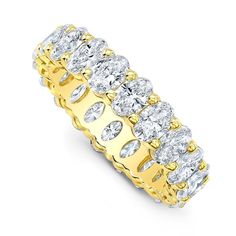 Alexandra Jules’ custom ‘Oval Diamond Eternity Band’ is crafted with approximately 3.5-carats of the highest quality collection diamonds; hand-set in 18-karat yellow gold.  This 'Oval Diamond Eternity Band looks absolutely stunning as a wedding band or stacked with other rings.   This band is also available in 18-karat pink or white gold. Platinum setting available upon request. Baguette Diamond Band, Diamond Eternity Band, Custom Bridal, Fine Jewelry Designers, Eternity Band Diamond, Diamond Eternity, Eternity Band, Baguette Diamond, Ring Collections