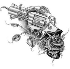 Revolver Tattoo, Chicanas Tattoo, Tattoo Painting, Catrina Tattoo, Rose Tattoo Design, Desenho Tattoo, Pattern Tattoo, Design Tattoo, Skull Tattoos