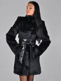 A chic essential for cold weather, the Black Faux Fur Belted Coat exudes sophistication. Its plush faux fur offers luxurious warmth, while the belted waist cinches for a flattering silhouette. With timeless style and cozy comfort, it's the epitome of elegant winter fashion. Trendy Winter Coats, Mink Faux Fur Coat, Faux Fox Fur Coat, Casual Dresses Plus Size, Womens Faux Fur Coat, Black Faux Fur Coat, Fur Clothing, Mink Fur Coat, Sheepskin Coat