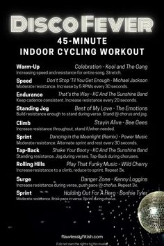 the flyer for an indoor cycling workout with instructions on how to use it and what to do