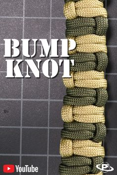 the cover of bump knot, featuring several different colors and sizes of ropes on a tile wall