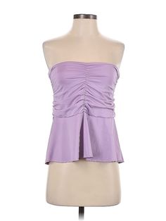 Unbranded Sleeveless Blouse Size: Small Tops - used. 90% POLYESTER, 10% SPANDEX | Sleeveless Blouse: Purple Tops - Size Small Casual Sleeveless Ruched Tankini, Casual Ruched Sleeveless Tankini, Spring Sleeveless Stretch Tankini, Sleeveless Stretch Tankini For Spring, Spring Ruched Stretch Tankini, Spring Strapless Stretch Tankini, Spring Tankini With Ruched Stretch Fit, Spring Tankini With Ruched Details And Stretch Fit, Spring Stretch Ruched Tankini