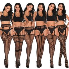 Women's Fishnet Thigh-High Stockings Tights Suspender Pantyhose Stocking Hosiery Thigh High Stockings And Tights, Black Fishnet Tights, Floral Print Swimwear, Varsity Jacket Women, Lace Tights, Black Fishnets, Stocking Tights, Fishnet Tights, Fishnet Stockings