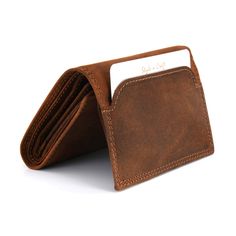 Style n Craft 300790-BR Trifold Wallet in Leather - brown color - closed view - back Work Belt, Tool Pouch, N Craft, Rugged Look, Brown Style, Belt Style, Older Fashion, Dark Brown Color, Trifold Wallet