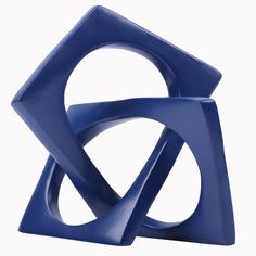 an abstract sculpture made out of blue plastic