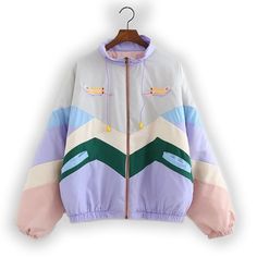 Pastel colored bomber jacket with a vintage look. Sizes S and M are available. ✅️ Perfect for the cold season ✅️ 100% waterproof ✅️ Stylish bomber jacket for all occasions When selecting our collection, we pay attention to the quality, colors and ingredients. Pastel Jacket, Harajuku Grunge, Estilo Harajuku, Colorful Jacket, Drawstring Jacket, Patchwork Jacket, Minnesota Twins, Cotton Coat, Starter Pack