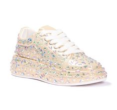 Jewel Sneaker- Gold - Head Over Heels: All In One Boutique Bridal Sneakers, Chic Heels, Lace Up Sneakers, Head Over Heels, Silver Heels, Pink Heels, Sneakers Blue, Sneakers Grey, Chunky Sneakers