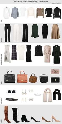 Meghan Style, Estilo Meghan Markle, Minimalist Moda, Classic Capsule Wardrobe, Capsule Wardrobe Work, Meghan Markle Style, Fashion Capsule Wardrobe, Minimalist Capsule Wardrobe, Winter Capsule Wardrobe