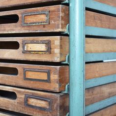 several drawers are stacked on top of each other