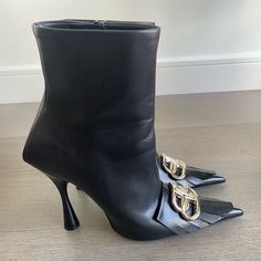 Balenciaga Fringe Toe Boots. Never Worn. I Did Add But Removed Non Slip Shoe Pads To Sole. See Image For Reference. No Dust Bag Or Box Included. No Refunds. Designer Heeled Boots For Evening In Fall, Luxury Square Toe Evening Boots, Designer Boots With Buckle Closure For Party, Luxury Evening Boots With Square Toe, Luxury Evening Ankle Strap Boots, Designer Party Boots With Buckle Closure, Chic Formal Boots With Heel Strap, Elegant Evening Boots With Buckle Closure, Designer Heeled Boots With Buckle For Fall